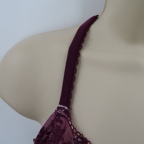 Victorias Secret 32DDD Body By Victoria Unlined Demi Underwire Purple Lace Bra - Picture 5 of 15